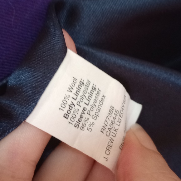 JCREW Royal Purple New Schoolboy Wool Blazer with Brass Buttons 4 Longer Length - Picture 8 of 13